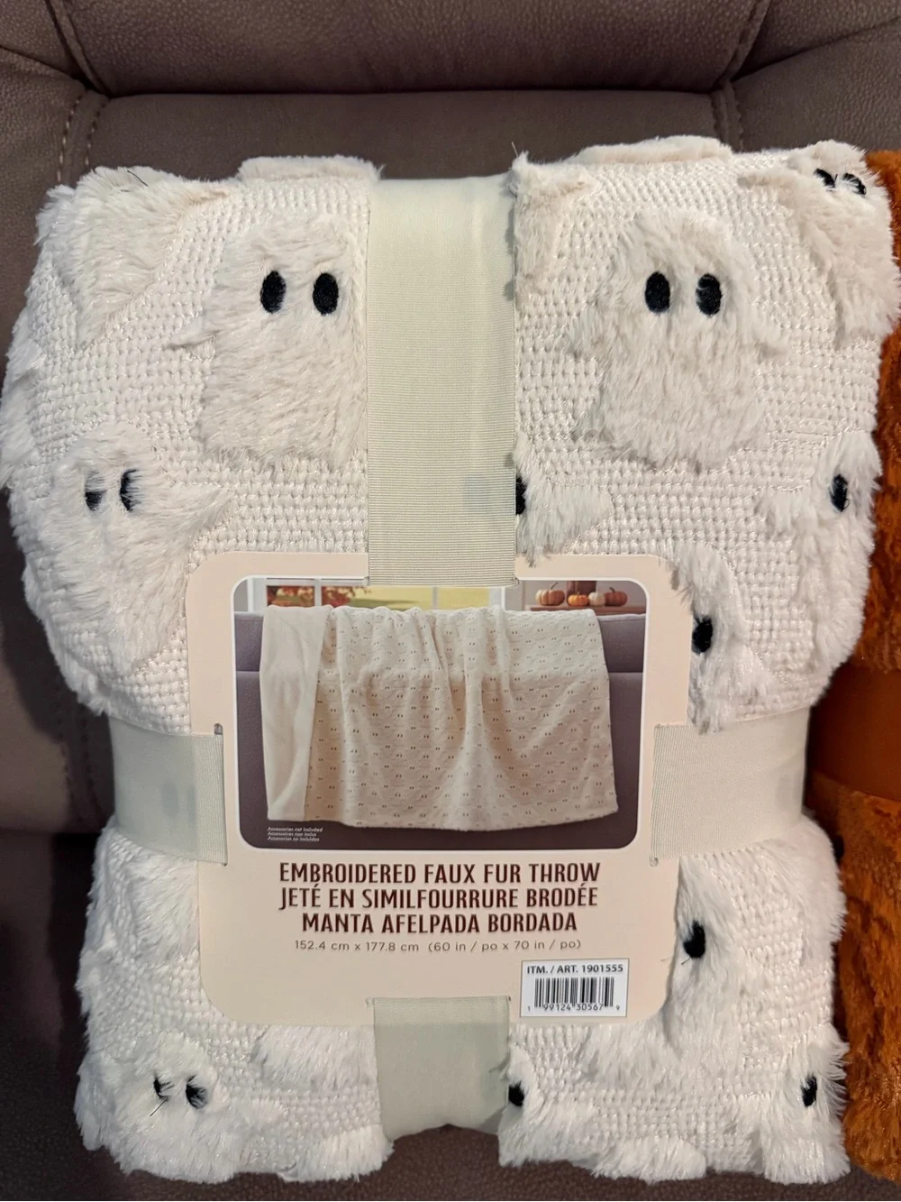 Embroidered Faux Fur Halloween Throw - set of three  VIRAL ON TIK TOK/COSTCO